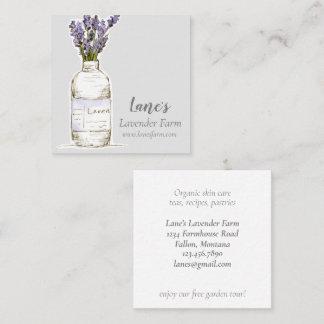 Tarjeta De Visita Cuadrada Granja de Lavanda Herbario Orgánico Aromaterapia