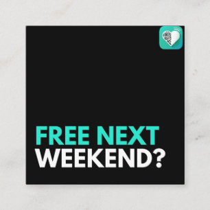 Tarjeta De Visita Cuadrada ¿Gratis el próximo fin de semana?