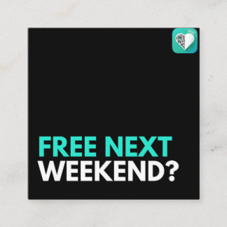 Tarjeta De Visita Cuadrada ¿Gratis el próximo fin de semana?