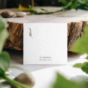 Tarjeta De Visita Cuadrada Green Botanical Moderno Minimalista Elegante