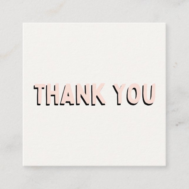 Tarjeta De Visita Cuadrada Green Pink de moda Gracias Media Insert  (Anverso)