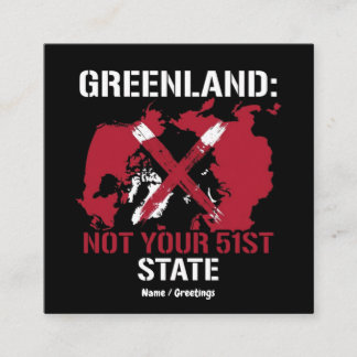 Tarjeta De Visita Cuadrada Greenland Sovereignty Not Your 51st State Arctic