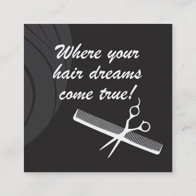 Tarjeta De Visita Cuadrada Gregory Tomos Salon (Reverso)