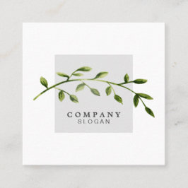 Tarjeta de visita cuadrada gris clara de la hoja