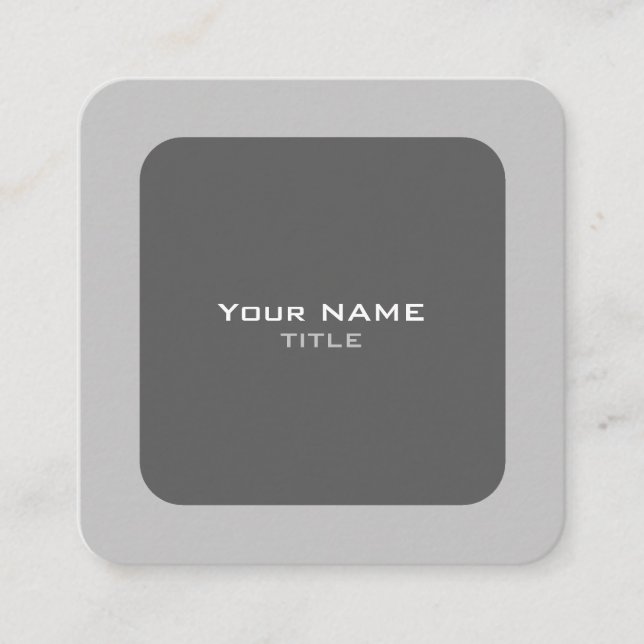 Tarjeta De Visita Cuadrada Gris del código QR del personalizado (Anverso)