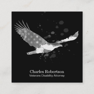 Tarjeta De Visita Cuadrada Gris gris de American Eagle de la bandera de los
