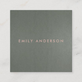 TARJETA DE VISITA CUADRADA GRIS MODERNO DE ACERO EN PLATA NEGRO FÚSTICO MÍNIM