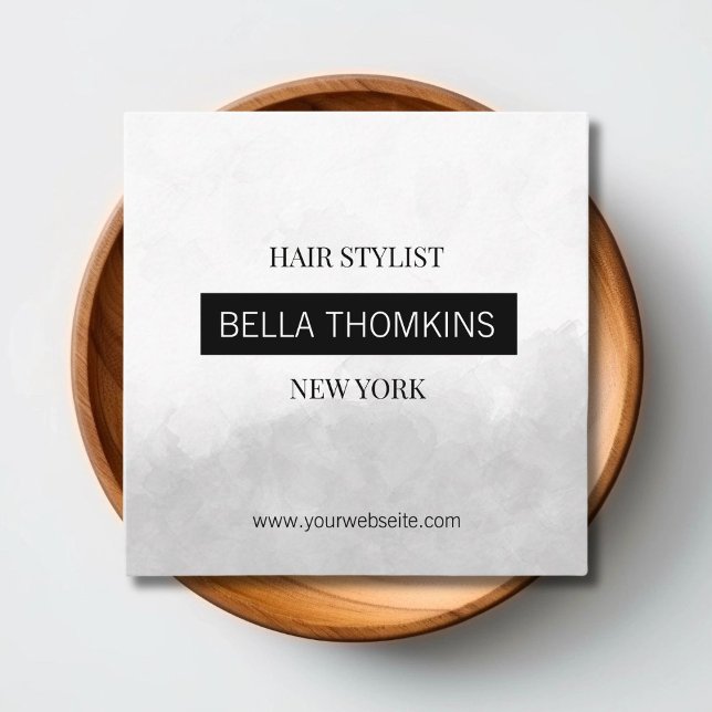 Tarjeta De Visita Cuadrada gris ocre moderno (Modern Ombre gray Square Business Card)