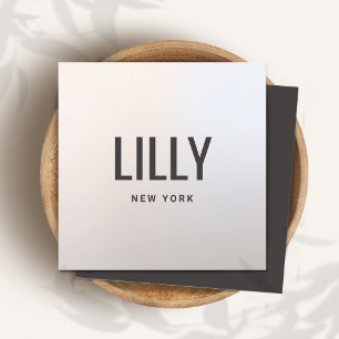 Tarjeta De Visita Cuadrada Gris plateado elegante y moderno