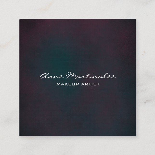 Tarjeta De Visita Cuadrada Grunge abstracto púrpura y azul (Anverso)