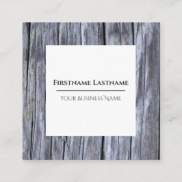 Tarjeta De Visita Cuadrada Grunge de decoración rústico de madera gris