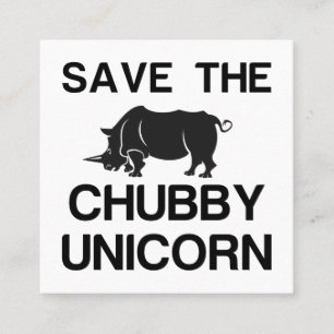 TARJETA DE VISITA CUADRADA GUARDAR EL CHUBBY UNICORN RHINO