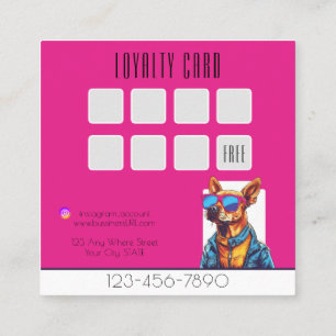 Tarjeta De Visita Cuadrada Guay Dog Grooming de moda y fidelidad elegante