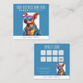 Tarjeta De Visita Cuadrada Guay Dog Grooming de moda y fidelidad elegante