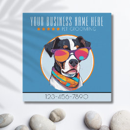 Tarjeta De Visita Cuadrada Guay Dog Grooming de moda y fidelidad elegante