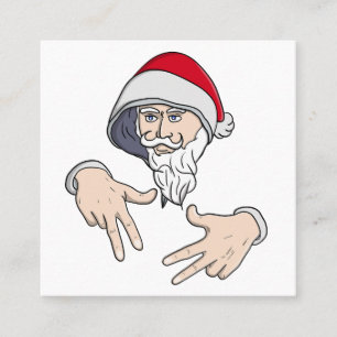 Tarjeta De Visita Cuadrada Guay Gangsta Hip Hop Hand Rap Santa Claus