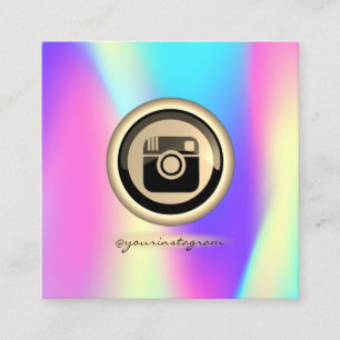 Tarjeta De Visita Cuadrada Guay Holographic Instagram Social Media