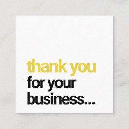 Tarjeta De Visita Cuadrada Guay Modern Agradecimiento al cliente Insertar