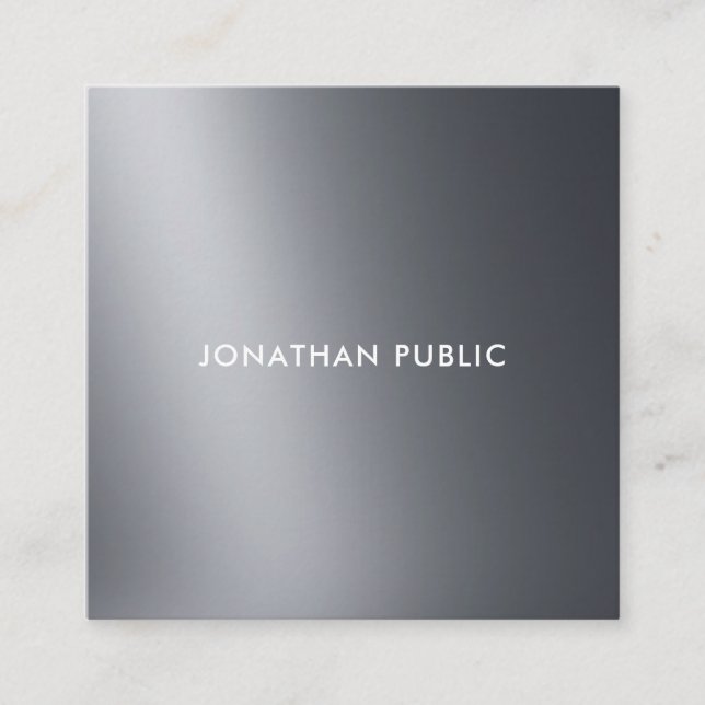 Tarjeta De Visita Cuadrada Guay moderno profesional blanco negro de moda (Anverso)