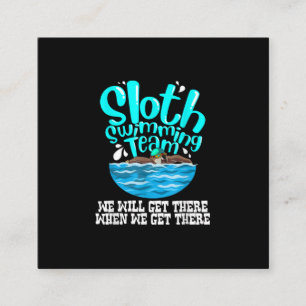 Tarjeta De Visita Cuadrada Guay Slomming Team Funny Animal Swimmer