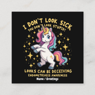 Tarjeta De Visita Cuadrada Guerrero Unicornio Fuerte Conciencia de Endometrio