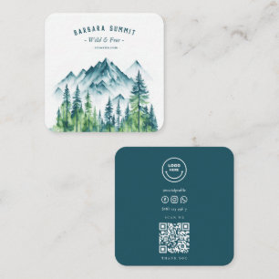 Tarjeta De Visita Cuadrada Guía de viajes de aventura
