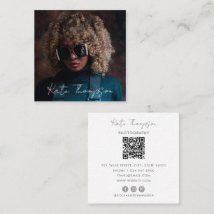 Tarjeta De Visita Cuadrada Guión de código QR para fotografía profesional