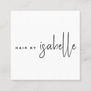 Tarjeta De Visita Cuadrada Guión estilo de cabello Minimalista moderno