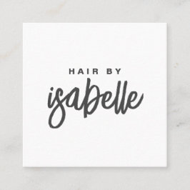 Tarjeta De Visita Cuadrada Guión estilo de cabello Minimalista moderno