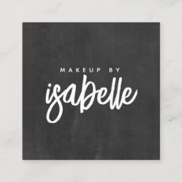 Tarjeta De Visita Cuadrada Guión minimalista de los artistas de maquillaje