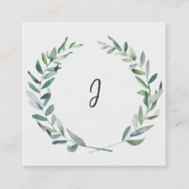 Tarjeta De Visita Cuadrada Guirnalda botánica moderna de la rama de la