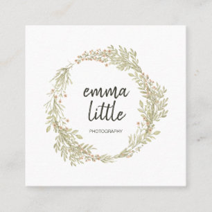 Tarjeta De Visita Cuadrada Guirnalda de la flor de Boho