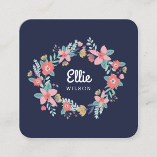 Tarjeta De Visita Cuadrada Guirnalda del jardín