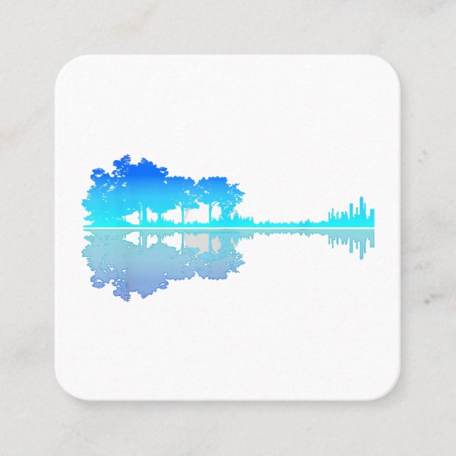 Tarjeta De Visita Cuadrada Guitarra Lake Shadow Love Guitar (Anverso)