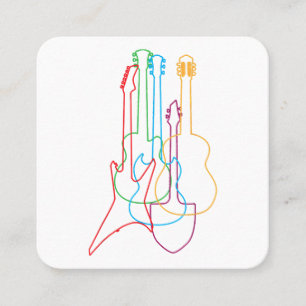 Tarjeta De Visita Cuadrada Guitars Regalo clásico eléctrico acústico