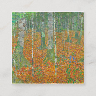 Tarjeta De Visita Cuadrada Gustav Klimt - Bosque Birch