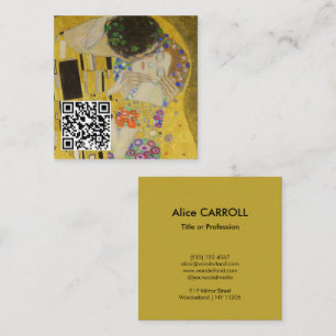 Tarjeta De Visita Cuadrada Gustav Klimt - El Beso - Código QR