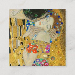 Tarjeta De Visita Cuadrada Gustav Klimt El Beso Se Enfrenta A Pintura De Deta