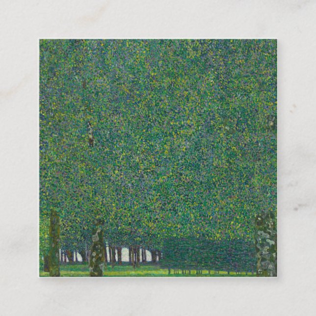 Tarjeta De Visita Cuadrada Gustav Klimt - El parque (Anverso)