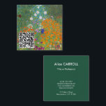 Tarjeta De Visita Cuadrada Gustav Klimt - Jardín de flores - Código QR<br><div class="desc">Jardín de flores - Gustav Klimt en 1905-1907</div>