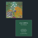 Tarjeta De Visita Cuadrada Gustav Klimt - Jardín de flores - Código QR<br><div class="desc">Jardín de flores - Gustav Klimt en 1905-1907</div>