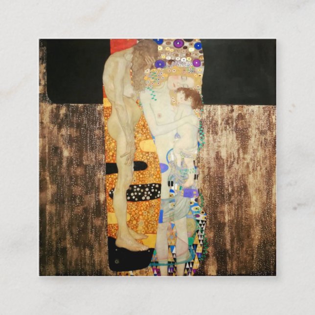 Tarjeta De Visita Cuadrada Gustav Klimt - Las Tres Edades De La Mujer (Anverso)