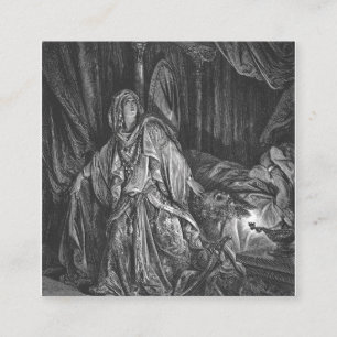 Tarjeta De Visita Cuadrada Gustave Dore - Judith Y Holofernes