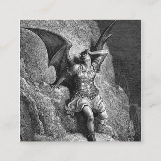 Tarjeta De Visita Cuadrada Gustave Dore Paradise Lost (Anverso)