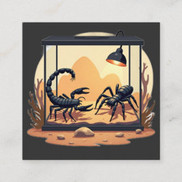 Tarjeta De Visita Cuadrada Hábitat de terrario de escorpión