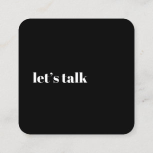 Tarjeta De Visita Cuadrada Hablemos, negro contemporáneo
