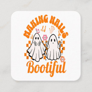 Tarjeta De Visita Cuadrada haciendo uñas bootiful halloween