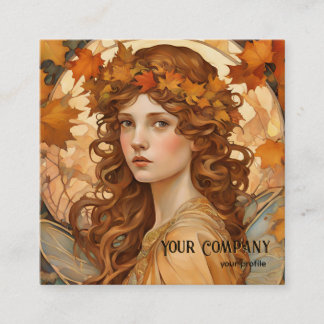 Tarjeta De Visita Cuadrada hadas de otoño -artístico