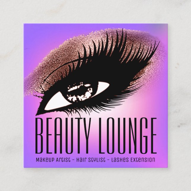 Tarjeta De Visita Cuadrada Hair Eyelash Rosa (Anverso)