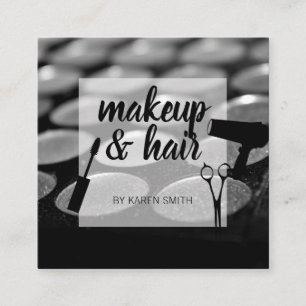 Tarjeta De Visita Cuadrada Hair Stylist Artista de maquillaje